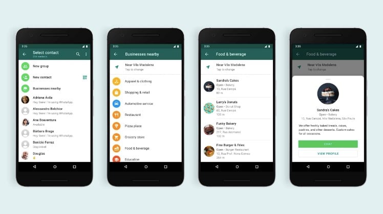 whatsapp lanca busca de empresas dentro de app